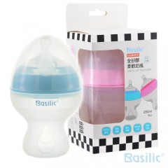 贝喜力克Basilic 宽口径硅胶奶瓶250ml-两色可选(S奶嘴) 