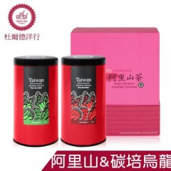 杜尔德洋行 精选阿里山乌龙+冻顶山碳培乌龙茶礼盒(150gx2入)