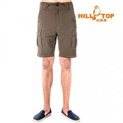 【hilltop山顶鸟】男款吸湿排汗抗UV弹性短裤S09M70-雀啡
