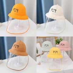 【Emi艾迷】防疫防飞沫 儿童防疫遮阳帽 可爱小熊款 2-5岁 (面罩可拆卸)