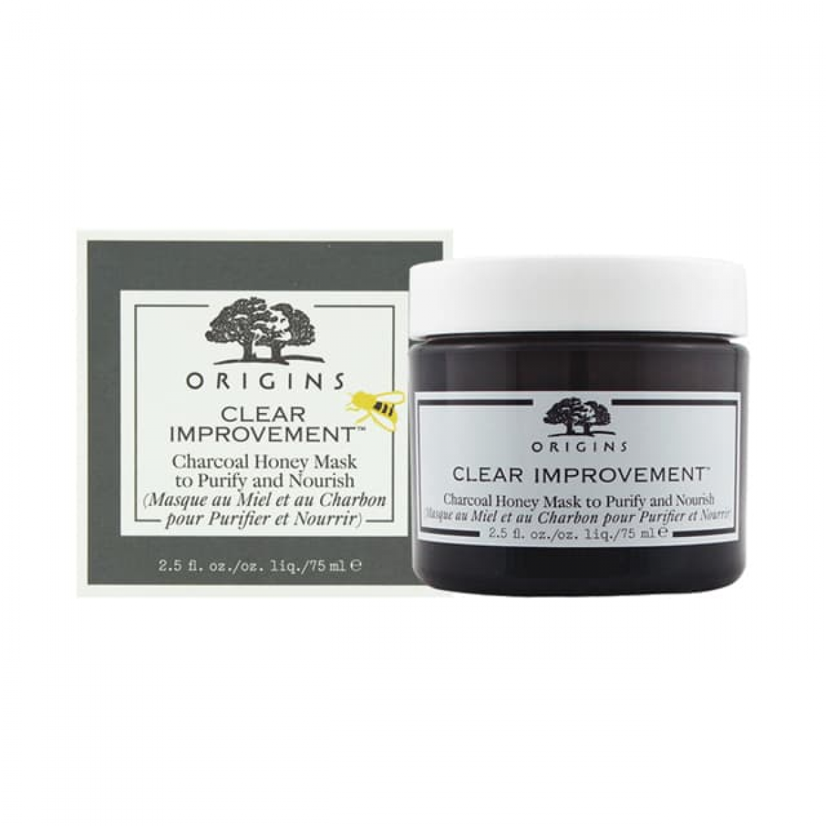 《ORIGINS 品木宣言》泥娃娃活性碳蜂蜜面膜75ml