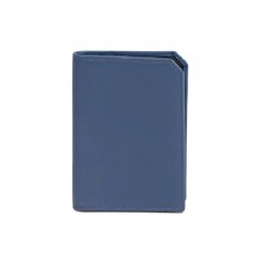 【CAMPO MARZIO】義式時尚 小牛皮撞色 3卡+1證件名片夾(藍色)
