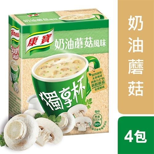 康寶奶油風味獨享杯蘑菇13G x4【愛買】